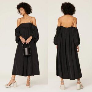 Cecilie Bahnsen Holly Off the Shoulder Midi Dress Size 6 37857